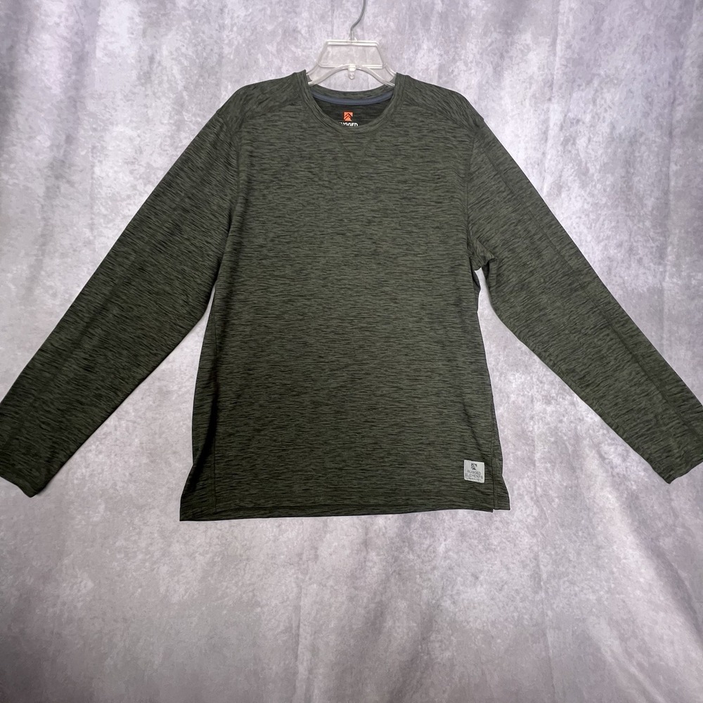 Rugged Elements Layer Shirt Mens Large Green Performance Crew Stretch Thermal